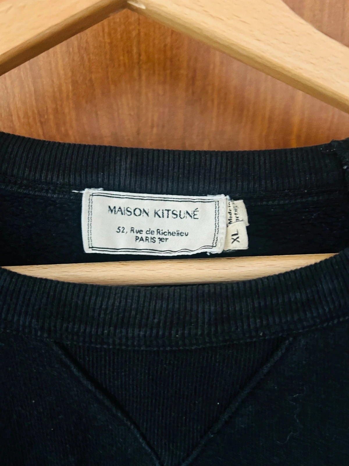 Pull Sweat hoodie Maison Kitsuné Parisien noir coton homme 100% coton XL oversize large – photo 4